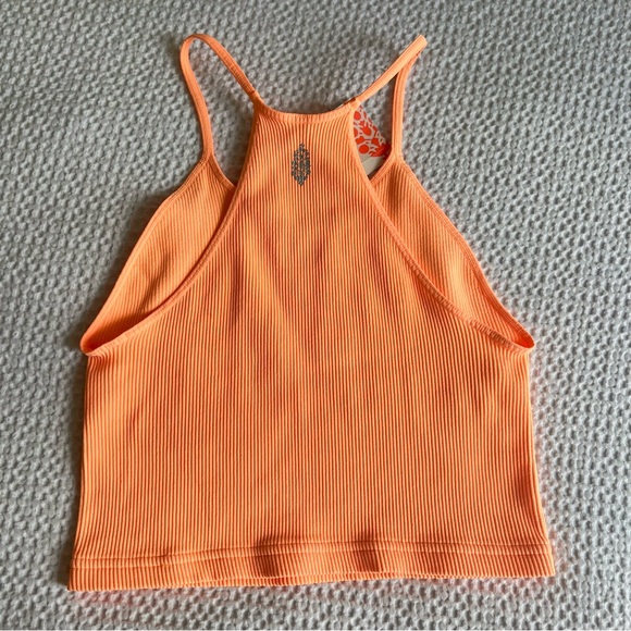 NWT Free People fp movement Happiness Runs Crop Tank in Peach Horizon | Sz M/L - Picture 3 of 4